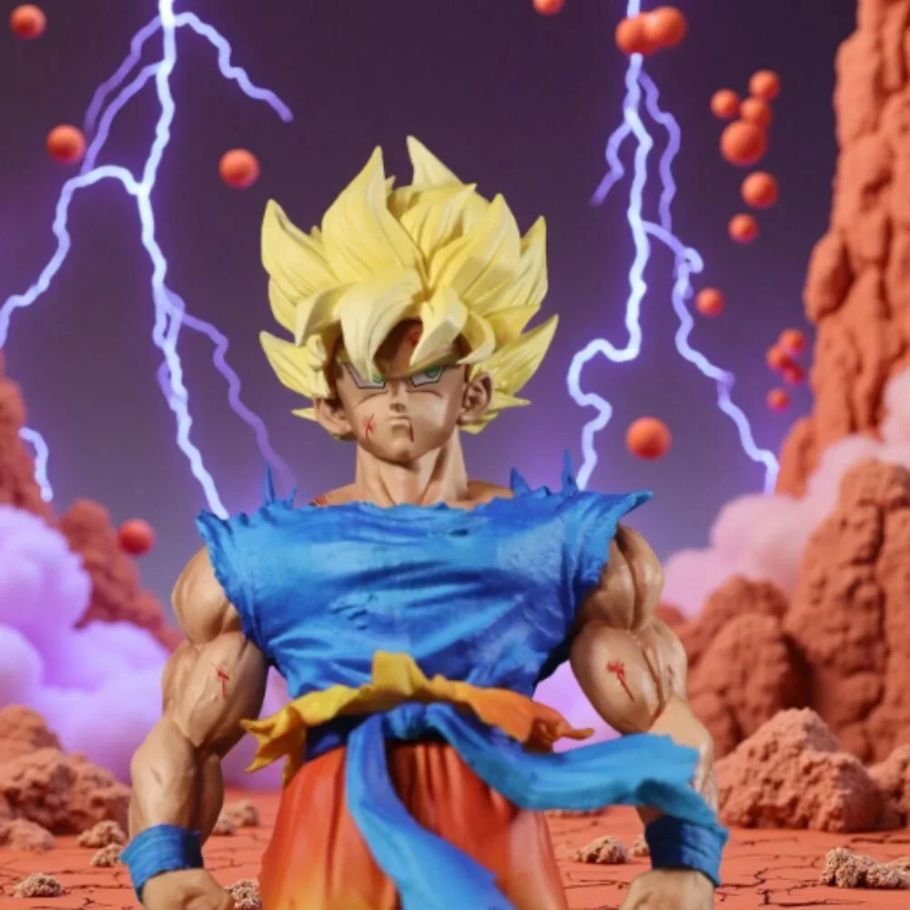 26cm Dragon Ball Z Son Goku PVC Figure Super Saiyan Anime Statue Collection - Picture 5 of 6